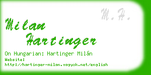 milan hartinger business card