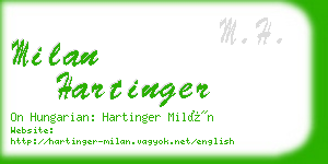 milan hartinger business card